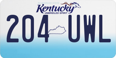 KY license plate 204UWL