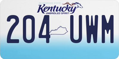 KY license plate 204UWM