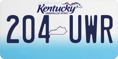 KY license plate 204UWR