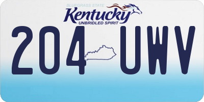 KY license plate 204UWV