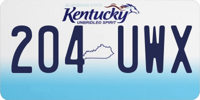 KY license plate 204UWX