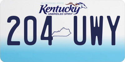 KY license plate 204UWY