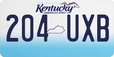 KY license plate 204UXB