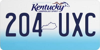 KY license plate 204UXC