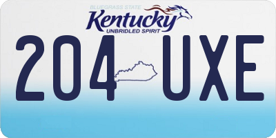 KY license plate 204UXE