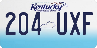 KY license plate 204UXF