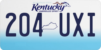 KY license plate 204UXI