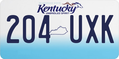 KY license plate 204UXK