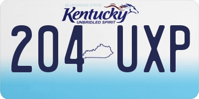 KY license plate 204UXP