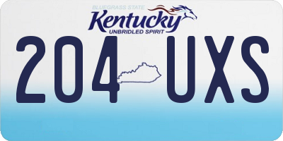 KY license plate 204UXS