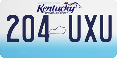 KY license plate 204UXU
