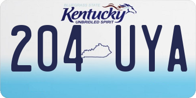 KY license plate 204UYA