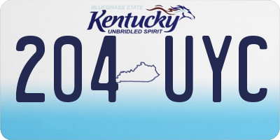 KY license plate 204UYC