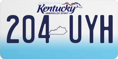 KY license plate 204UYH