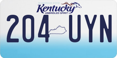 KY license plate 204UYN