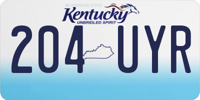 KY license plate 204UYR