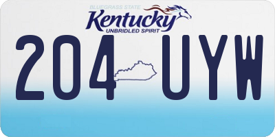 KY license plate 204UYW