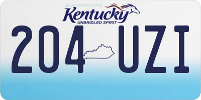 KY license plate 204UZI
