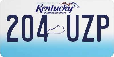 KY license plate 204UZP