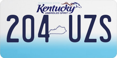 KY license plate 204UZS