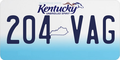 KY license plate 204VAG