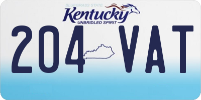 KY license plate 204VAT