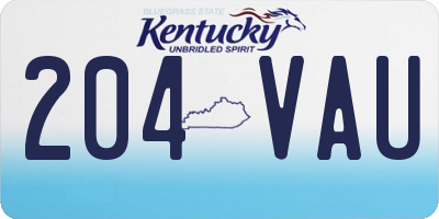 KY license plate 204VAU