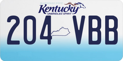 KY license plate 204VBB