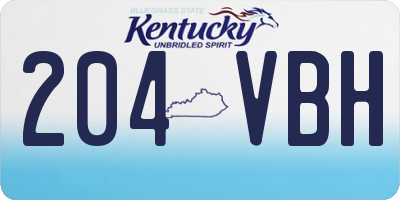 KY license plate 204VBH