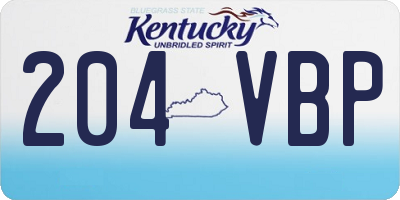 KY license plate 204VBP
