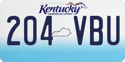 KY license plate 204VBU