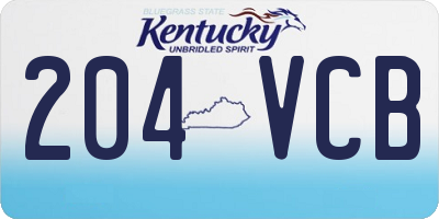 KY license plate 204VCB