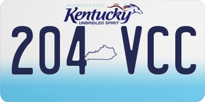 KY license plate 204VCC