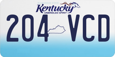 KY license plate 204VCD