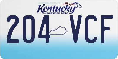 KY license plate 204VCF
