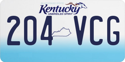 KY license plate 204VCG