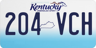 KY license plate 204VCH