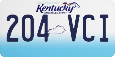 KY license plate 204VCI