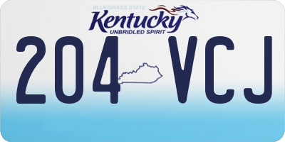 KY license plate 204VCJ