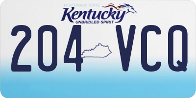 KY license plate 204VCQ