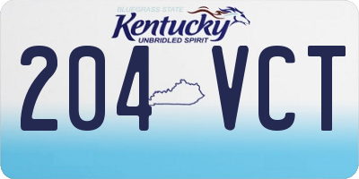 KY license plate 204VCT