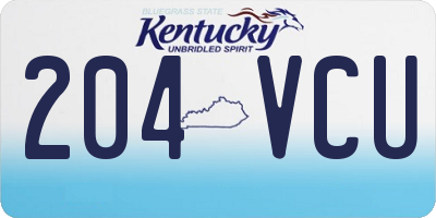 KY license plate 204VCU