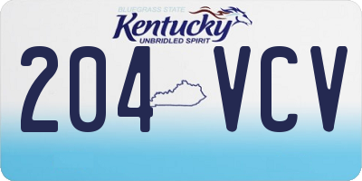 KY license plate 204VCV