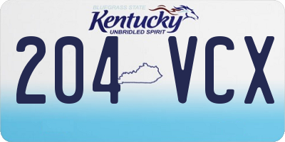 KY license plate 204VCX