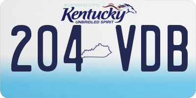 KY license plate 204VDB