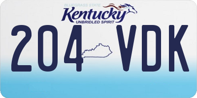 KY license plate 204VDK