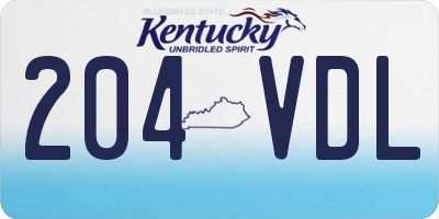 KY license plate 204VDL
