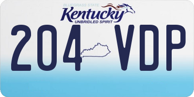 KY license plate 204VDP