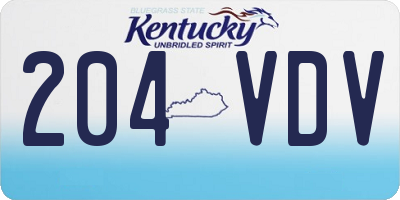 KY license plate 204VDV