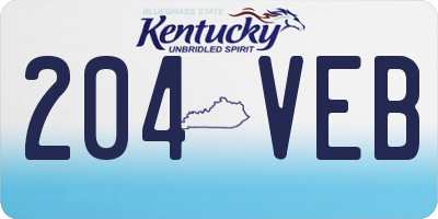 KY license plate 204VEB